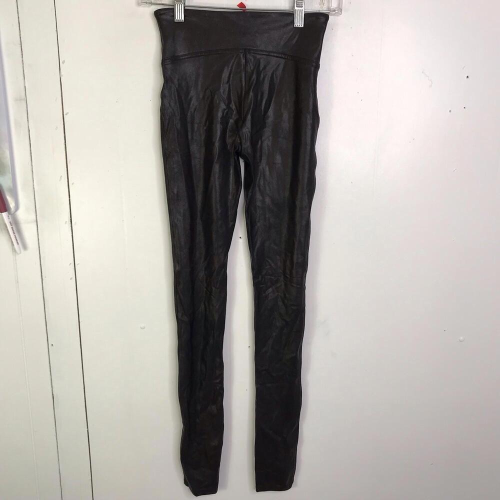 Spanx Leggings Womens Small Faux Leather Edgy Staple High Rise Shaping Stretch